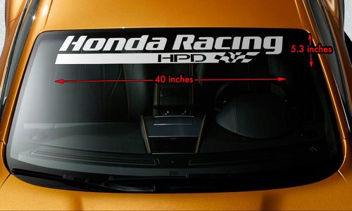 Honda Racing HPD Pare-Brise Bannière Vinyle Longue Durée Autocollant Autocollant 40