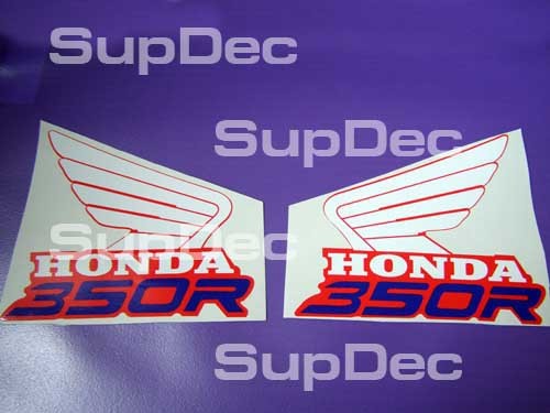 Paire d'autocollants de réservoir Honda Wings 350R