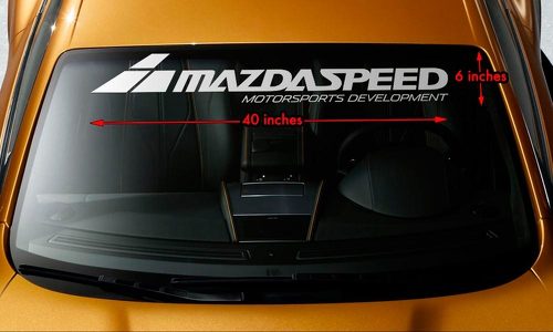 MAZDA MAZDASPEED STYLE #2 Pare-Brise Bannière Vinyle Premium Sticker Autocollant 40