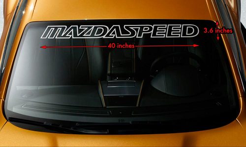 MAZDA MAZDASPEED Autocollant de pare-brise en vinyle résistant à la chaleur 40