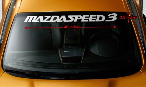 MAZDA MAZDASPEED3 MS3 Pare-Brise Bannière Vinyle Premium Sticker Autocollant 40