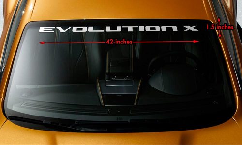 MITSUBISHI EVOLUTION X EVO 10 WRC Pare-Brise Bannière Vinyle Autocollant 42x1.5