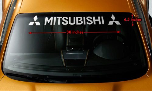 MITSUBISHI TROIS DIAMANTS Premium Pare-Brise Bannière Vinyle Autocollant 38 