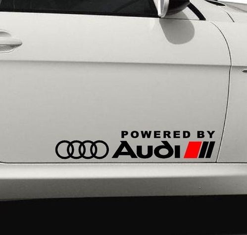 2 autocollants POWERED BY AUDI A3 A4 A6 A8 RS3 RS4