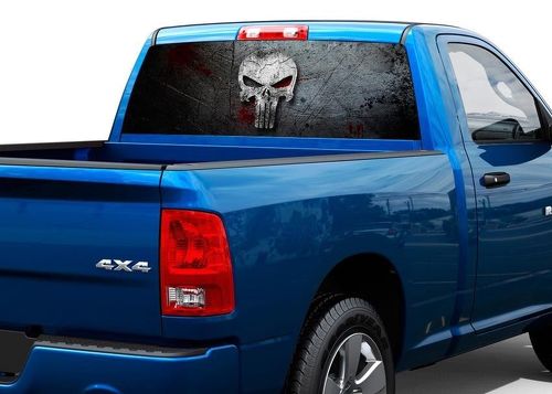 Punisher Skull Blood métal fenêtre arrière autocollant autocollant Pick-up camion SUV voiture