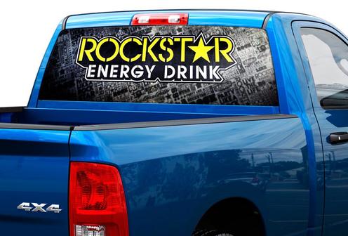 Rockstar energy drink arrière fenêtre autocollant autocollant camionnette SUV voiture 2