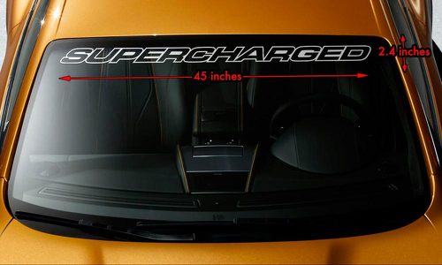 SUPERCHARGED V8 MUSCLE CAR Premium Pare-Brise Bannière Vinyle Autocollant 45x2.4
