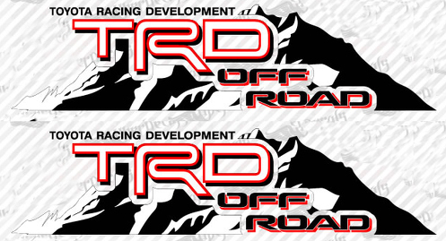 2 TOYOTA TRD OFF Mountain TRD racing développement côté vinyle autocollant autocollant 4
