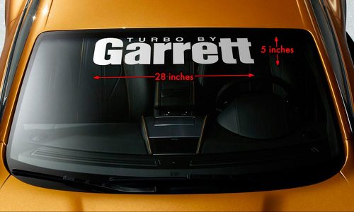 TURBO BY GARRETT BOOSTED Autocollant en vinyle pour bannière de pare-brise 71,1 x 12,7 cm