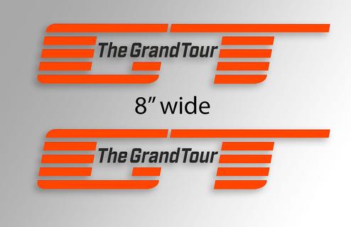 Le Grand Tour jeremy clarkson james may et richard hammond new show logo window side sticker autocollant vinyle