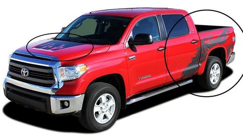 Toyota Tundra Truck Bed Hood SHREDDER Vinyl Graphics Sticker Autocollant