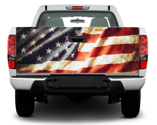 USA drapeau patriotique vintage hayon autocollant autocollant Wrap Pick-up camion SUV voiture