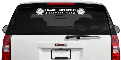 Zombie Outbreak Response Team Logo Crâne Biohazard Pare-Brise Voiture Vinyle Bannière Autocollant Decal