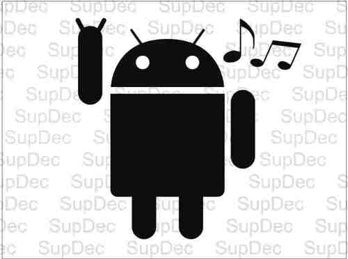 Android écoutant de la musique