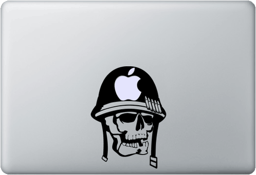 Sticker MacBook crâne armée Sticker