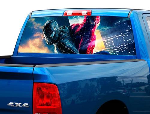 Spiderman 3 vs films noirs arrière fenêtre autocollant autocollant camionnette SUV voiture 2