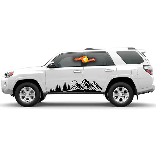 Autocollant Latéral Montagne Rétro Pour Toyota 4Runner - Style Course - Vinyle Universel - Neuf - Allemagne