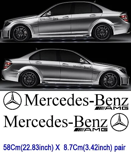 Kit 2 Adhésifs AMG – 300 Mm X 30 Mm – Autocollants Mercedes – Neuf