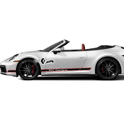 Kit Autocollant Vinyle Bandes De Course Pour Porsche 911R - Design Graphique - À Poser Sur Capot, Toit, Arrière - Neuf