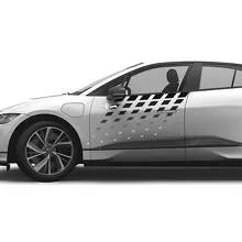 Autocollant à bandes dégradées à damier pour portes latérales Jaguar I-Pace
