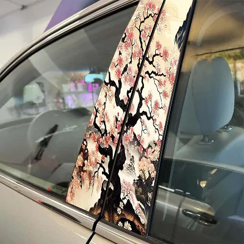 Autocollant Décalcomanie Vinyle Fleur De Cerisier Sakura - Multicolore - Pour Voiture, Fenêtre, Ordinateur