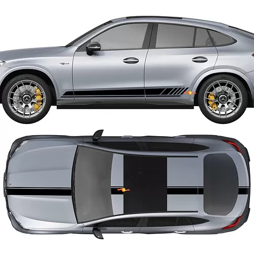 Autocollants 3D AMG GLE63S Pour Mercedes - Lot De 2 - ABS Noir - Logo Arrière Ou Latéral
