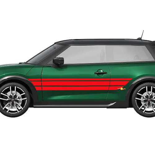 ZZMOQ pour Mini Cooper Clubman F54 R55 One S JCW, Course de Rallye Voiture Porte Bandes latérales Autocollant Jupe à Carreaux Corps décalcomanie