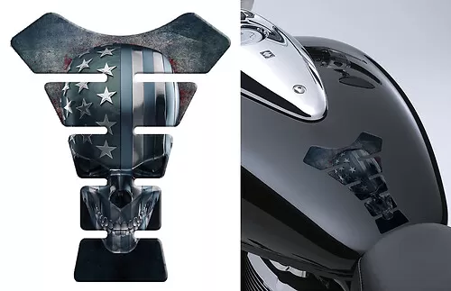 Autocollants Réservoir Moto Indian Motorcycle - Vinyle Argent, Compatible DX/SX, Pack Complet 2 Côtés - 4