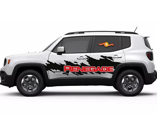 Autocollant Décoratif Pour Capot De Jeep Renegade - 13 Couleurs Au Choix, Marque Fun-stickers, Fabrication Française