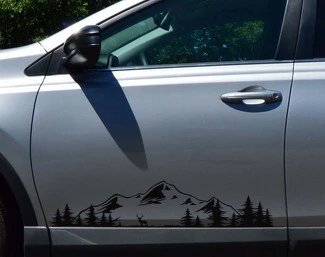 Forêt Montagne Arbres Vinyle Voiture Corps Sticker Autocollant pour  véhicule Camion fenêtre Pare-Chocs Wall Decor,MU