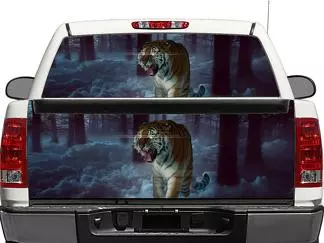Autocollant d'emballage de voiture tigre blanc personnalisé, modification  de queue arrière de camion, adapté pour SUV